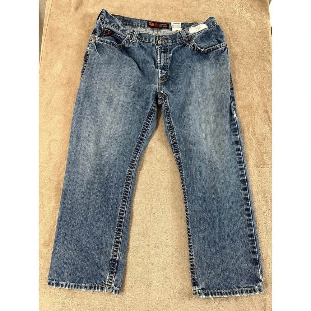 Ariat Work FR M4 Low Rise Boot Cut Jeans Mens 40x30 Blue Flame Resistant Uniform